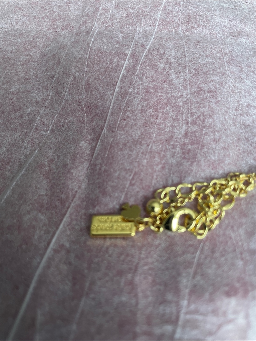 kate spade Gold Crystal Circle Pendant Necklace NWOT - Picture 3 of 5